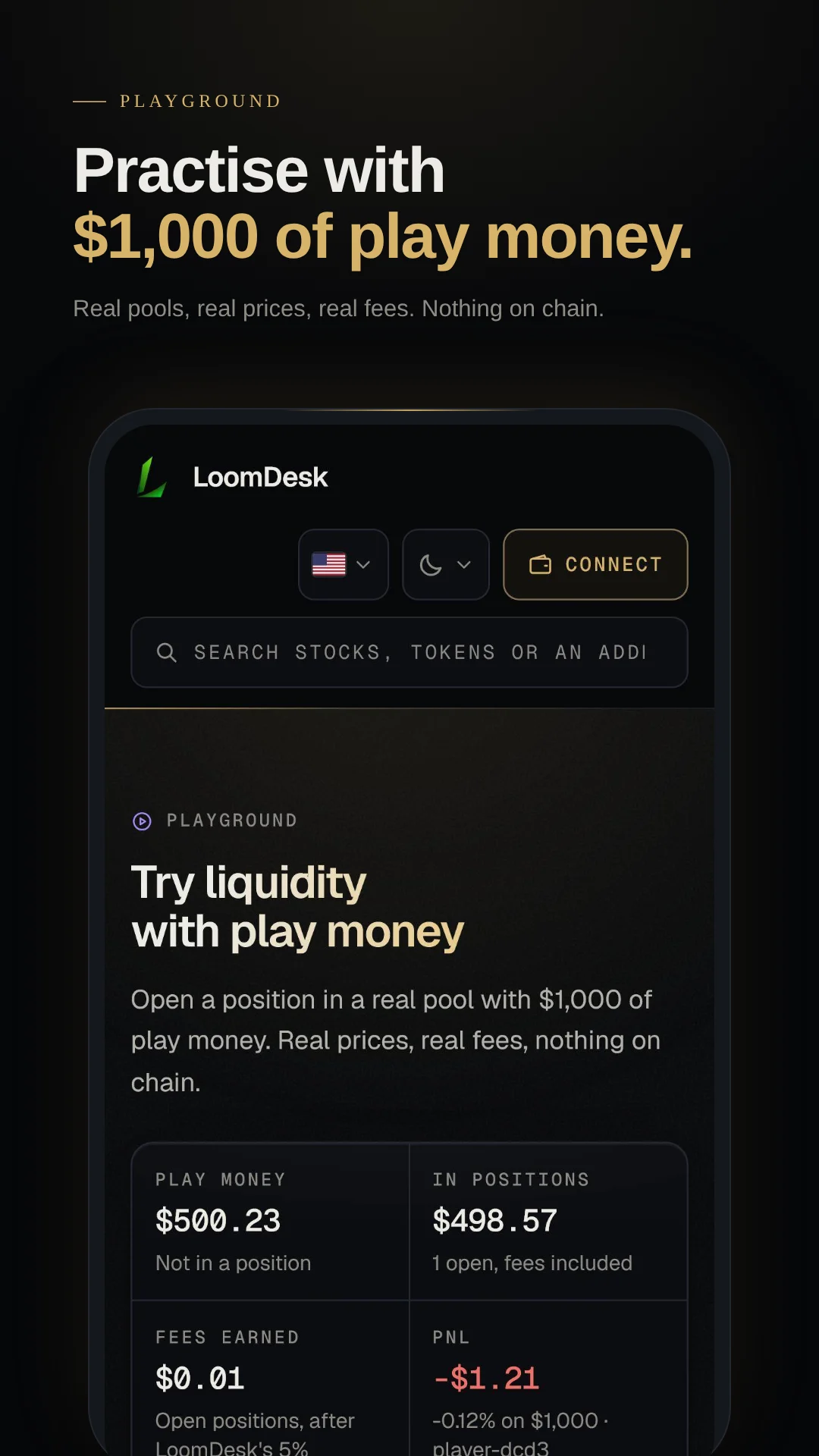 Practise with $1,000 of play money